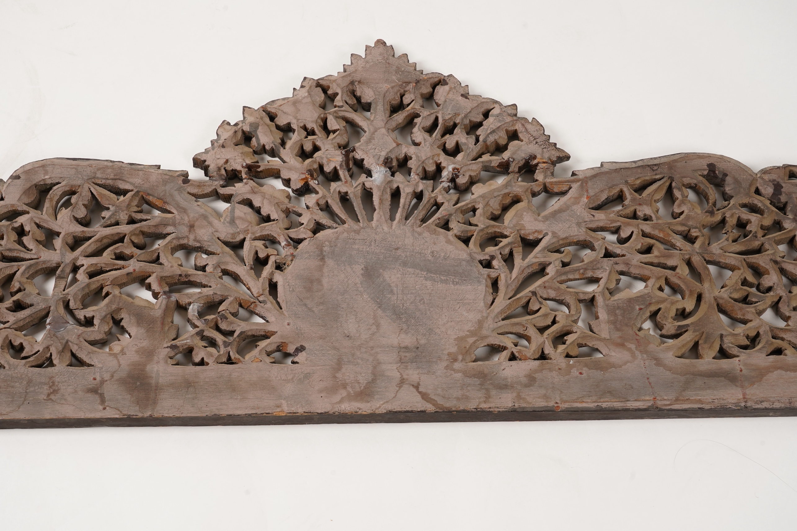 A Burmese gilt lacquered wood cresting, 19th century